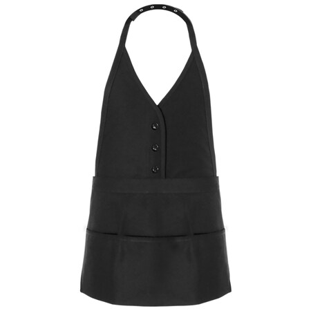 Deltaplus Bib Apron, Faux, Single Breasted, F32, Black 18711